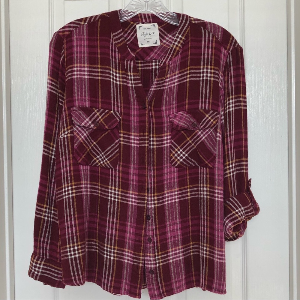 Plaid Top- Style & Co